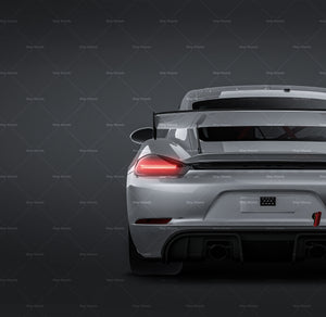 Porsche 718 Cayman GT4 Clubsport 2022 glossy finish - all sides Car Mockup Template.psd
