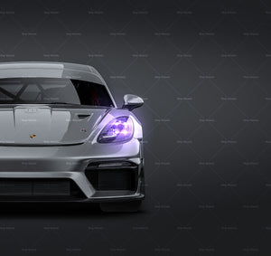Porsche 718 Cayman GT4 Clubsport 2022 glossy finish - all sides Car Mockup Template.psd
