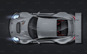 Porsche 911 GT3R 2023 glossy finish - all sides Car Mockup Template.psd