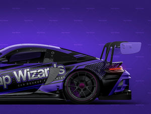 Porsche 911 GT3R 2023 glossy finish - all sides Car Mockup Template.psd