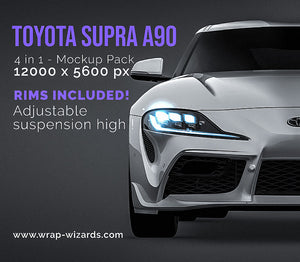 Toyota Supra MK5 A90 glossy finish - all sides Car Mockup Template.psd