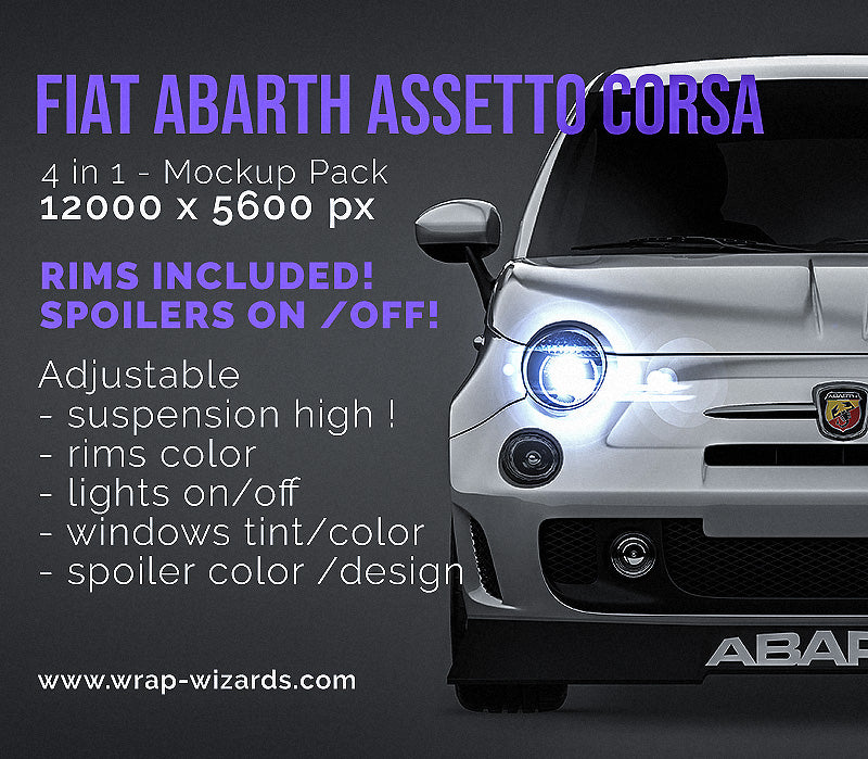 Fiat Abarth Assetto Corsa + spoilers - Car Mockup