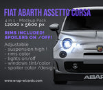 Fiat Abarth Assetto Corsa + spoilers glossy finish - all sides Car Mockup Template.psd