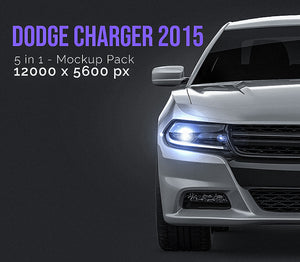 Dodge Charger 2015 glossy finish - all sides Mockup Template.psd