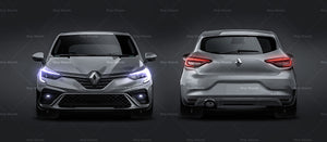 Renault Clio RS-Line R5 2019 with extra Michelin racing wheels glossy finish - all sides Car Mockup Template.psd