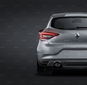 Renault Clio RS-Line R5 2019 with extra Michelin racing wheels glossy finish - all sides Car Mockup Template.psd