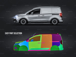 Renault Kangoo Van 2021 glossy finish - all sides Car Mockup Template.psd