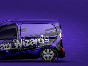 Renault Kangoo Van L2 2017 glossy finish - all sides Car Mockup Template.psd