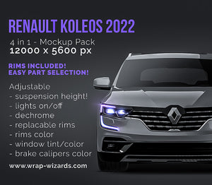 Renault Koleos 2022 glossy finish - all sides Car Mockup Template.psd