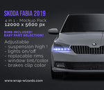 Skoda Fabia 2019 glossy finish - all sides Car Mockup Template.psd