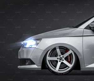Skoda Fabia 2019 glossy finish - all sides Car Mockup Template.psd