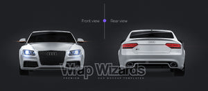 Audi RS5 2011 Coupe glossy finish- all sides Car Mockup Template.psd