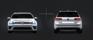 Volkswagen Golf R Mk7 Variant glossy finish - all sides Mockup Template.psd