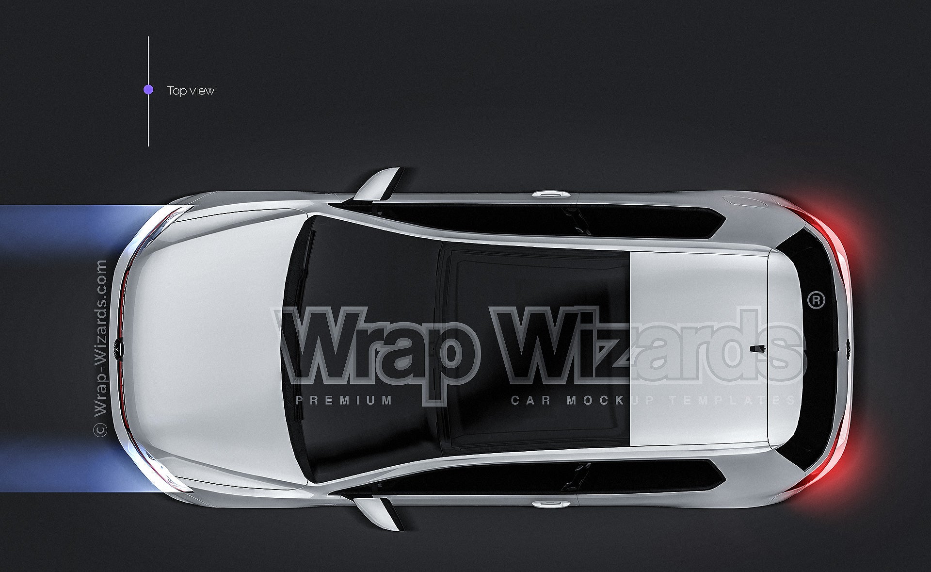 Volkswagen Golf MK7 GTI glossy finish - all sides Mockup Template .psd