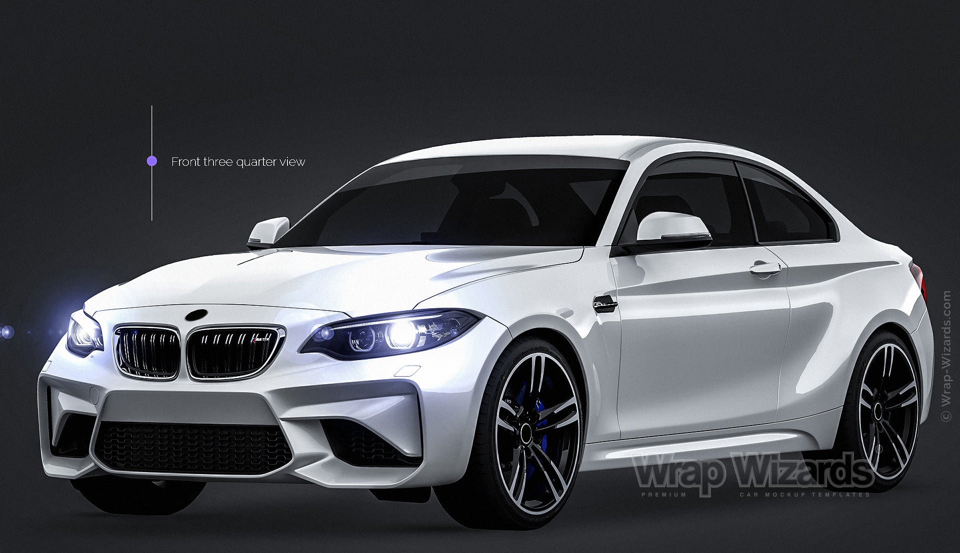 BMW M2 Coupe glossy finish - all sides Mockup Template.psd