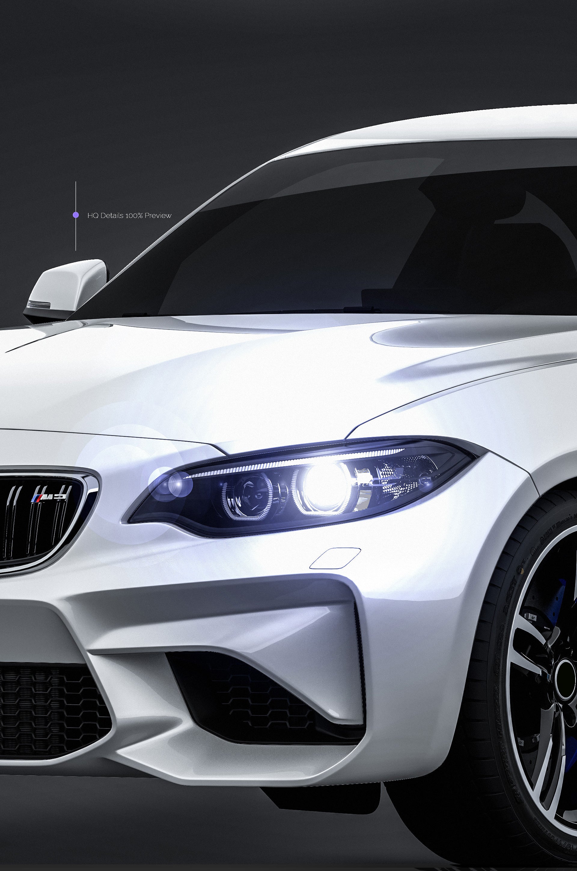 BMW M2 Coupe glossy finish - all sides Mockup Template.psd