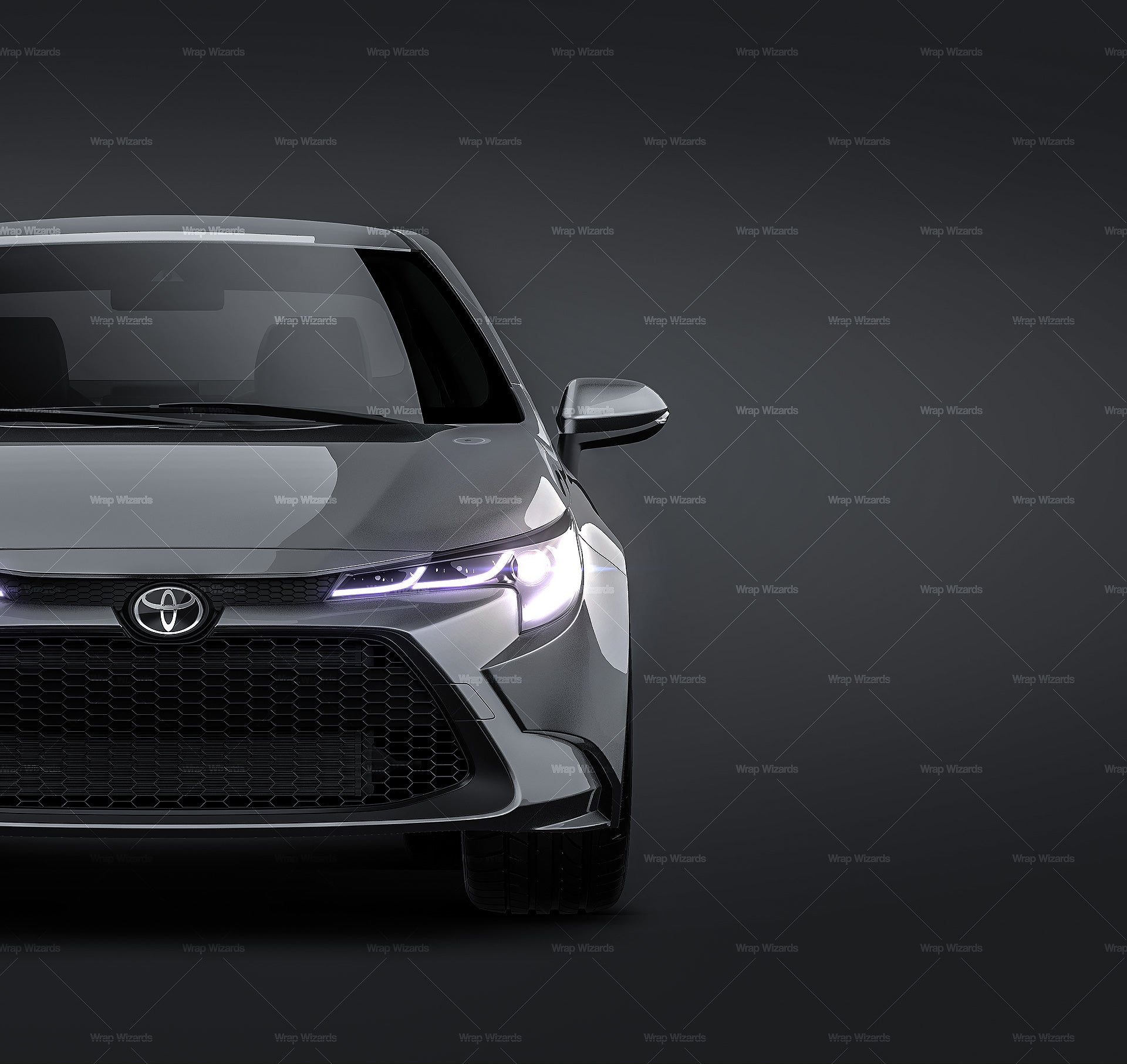 Toyota Corolla Hybrid 2022 glossy finish - all sides Car Mockup Template.psd