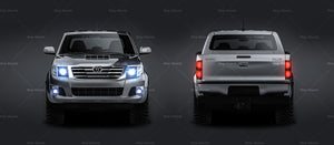 Toyota Hilux Double Cab 2015 glossy finish - all sides Car Mockup Template.psd