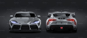 Toyota Supra GT4 2020 glossy finish - all sides Car Mockup Template.psd