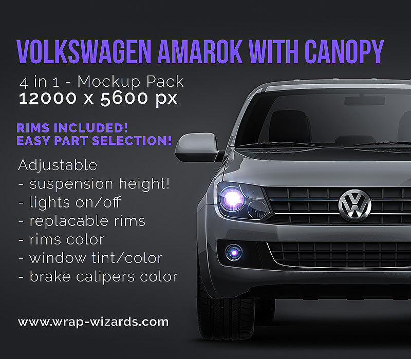 Volkswagen Amarok Crew Cab with canopy/hardtop 2011 - Truck/Pick-up Mockup