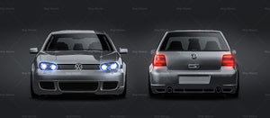 Volkswagen Golf IV R32 glossy finish - all sides Car Mockup Template.psd