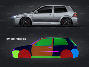 Volkswagen Golf IV R32 glossy finish - all sides Car Mockup Template.psd