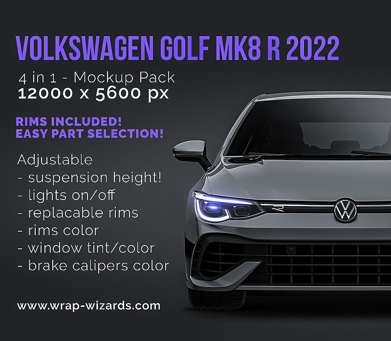 Volkswagen Golf MK8 R VIII 2022 - Car Mockup