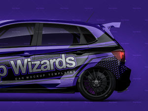 Volkswagen Polo GTI R5 glossy finish - all sides Car Mockup Template.psd