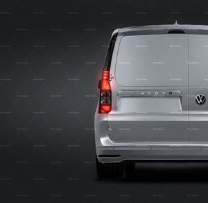 Volkswagen Caddy Maxi 2021 panel van satin matt finish - all sides Car Mockup Template.psd