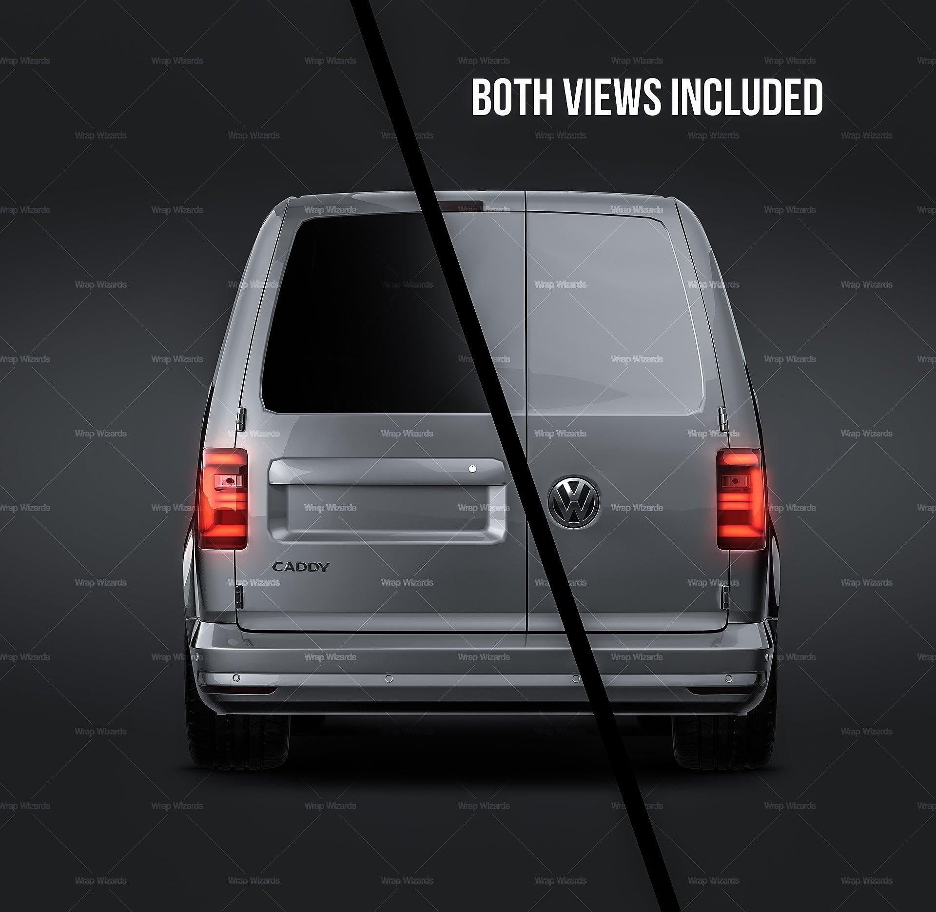Volkswagen Caddy Maxi L2 2019 optional rear window - Van Mockup
