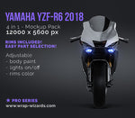 Yamaha YZF-R6 2018 glossy finish - all sides Motorcycle Mockup Template.psd