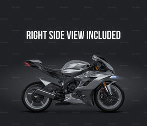 Yamaha YZF-R6 2018 glossy finish - all sides Motorcycle Mockup Template.psd